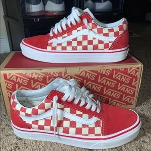 Check board red vans